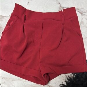 Haute Monde High Waist Red Shorts